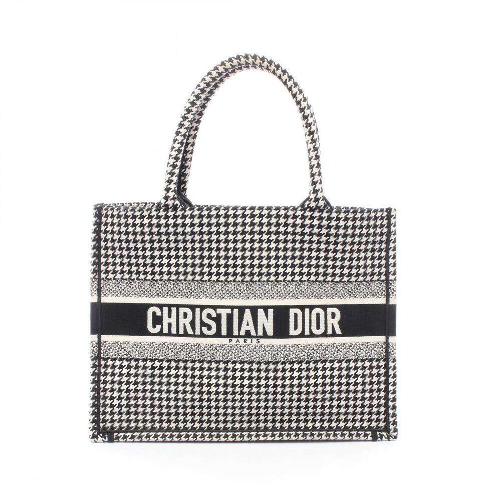 Christian Dior BOOK TOTE Bag Canvas Black White